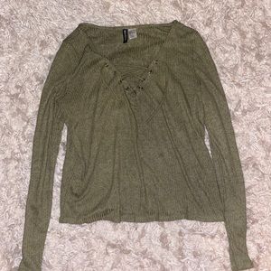 Lace up long sleeve
